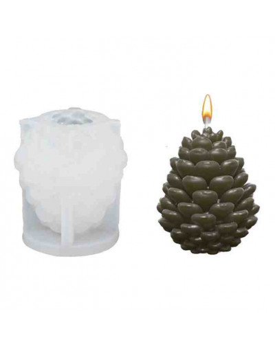 Molde silicona. Velas, jabones y resina. Piña Navidad. 92x83 milímetros. 1 ud.