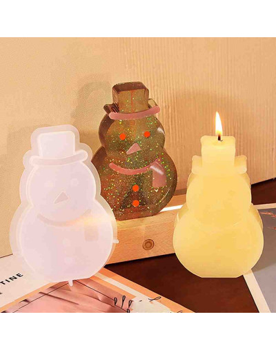 Molde silicona. Velas, jabones y resina. Muñeco de nieve. 128x83x24 mm. 1 ud.