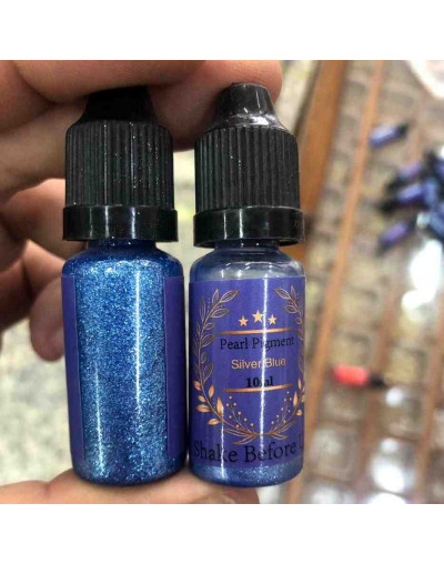 Pigmentos para resina. Color perlado silver blue. 10 ml. 1 unidad.