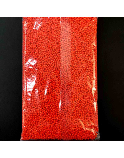 Chaquira. Color sólido. CINNABAR. 2 milímetros. 1 mm perforación. 40 gramos. 2600 uds aprox.