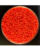 Chaquira. Color sólido. CINNABAR. 3 milímetros. 1 mm perforación. 40 gramos. 900 uds aprox.