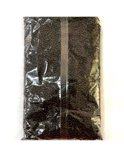 Chaquira. Color sólido. BLACK COFFEE. 4 milímetros. 1 mm perforación. 40 gramos. 390 uds aprox.