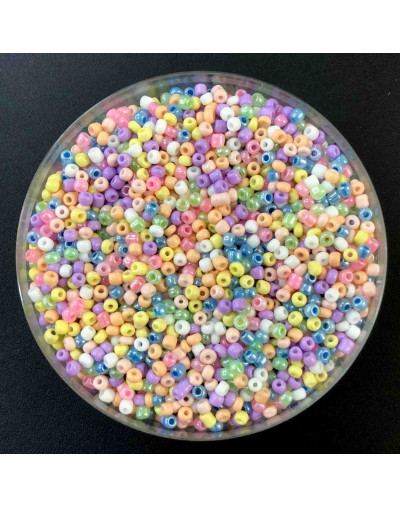 Chaquira. Color sólido. MACARON SERIES. 4 milímetros. 1 mm perforación. 40 gramos. 390 uds aprox.