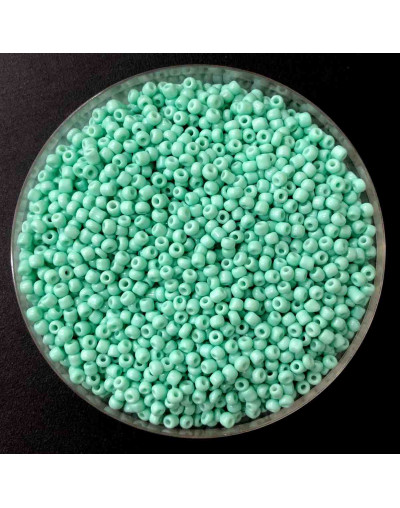 Chaquira. Color sólido. SEA GREEN. 4 milímetros. 1 mm perforación. 40 gramos. 390 uds aprox.