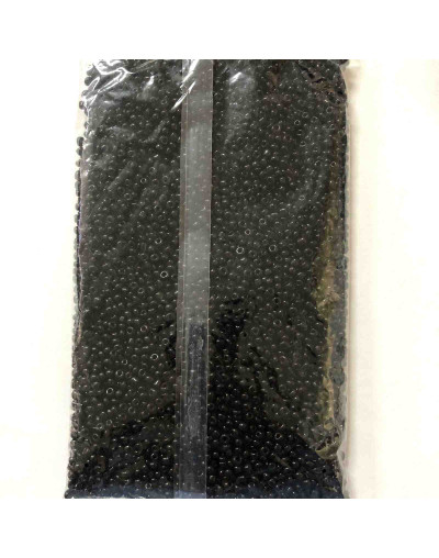 Chaquira. Color sólido. BLACK. 2 milímetros. 1 mm perforación. 40 gramos. 2600 uds aprox.