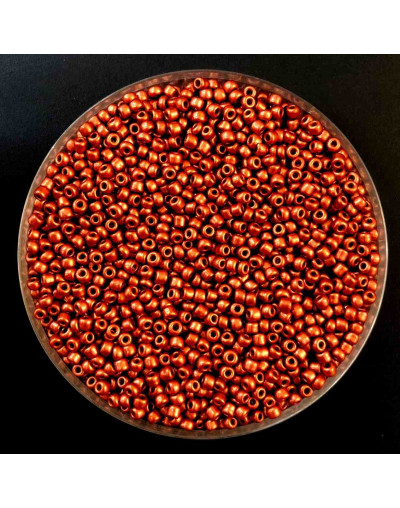 Chaquira. Color metalizado. COOPER. 2 milímetros. 1 mm perforación. 40 gramos. 2600 uds aprox.