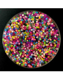 Chaquira. Color línea cristal. MIX. 2 milímetros. 1 mm perforación. 40 gramos. 2600 uds aprox.