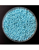 Chaquira. Color sólido. MOONSTONE BLUE. 3 milímetros. 1 mm perforación. 40 gramos. 900 uds aprox.