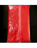 Chaquira. Color sólido. RED. 3 milímetros. 1 mm perforación. 40 gramos. 900 uds aprox.