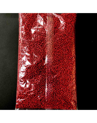 Chaquira. Color sólido. BURGUNDY. 3 milímetros. 1 mm perforación. 40 gramos. 900 uds aprox.