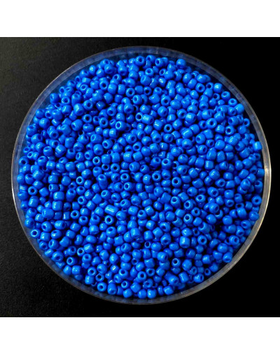 Chaquira. Color sólido. RUSSIAN BLUE. 2 milímetros. 1 mm perforación. 1 libra. 30000 uds aprox.