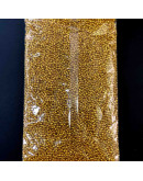 Chaquira. Color metalizado. GOLD. 3 milímetros. 1 mm perforación. 1 libra. 10000 uds aprox.