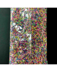 Chaquira. Color línea cristal. MIX. 2 milímetros. 1 mm perforación. 1 libra. 30000 uds aprox.