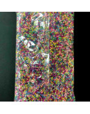 Chaquira. Color línea cristal. MIX. 4 milímetros. 1 mm perforación. 1 libra. 4500 uds aprox.