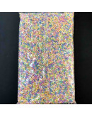 Chaquira. Color sólido. MACARON SERIES. 3 milímetros. 1 mm perforación. 1 librta. 10000 uds aprox.