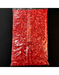 Chaquira. Color sólido. RED SERIES. 3 milímetros. 1 mm perforación. 1 libra. 10000 uds aprox.