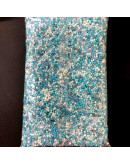 Chaquira. Color sólido. LIGHT BLUE SERIES. 4 milímetros. 1 mm perforación. 1 libra. 4500 uds aprox.