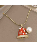 Navidad: Gorro. Aleación de cobre. Baño 18k Gold. 20x17 milímetros. 5 mm arandela. 1 ud.