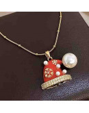 Navidad: Gorro. Aleación de cobre. Baño 18k Gold. 20x17 milímetros. 5 mm arandela. 1 ud.