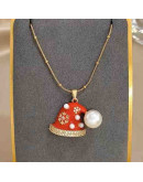 Navidad: Gorro. Aleación de cobre. Baño 18k Gold. 20x17 milímetros. 5 mm arandela. 1 ud.