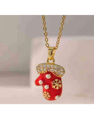 Navidad: Guantes. Aleación de cobre. Baño 18k Gold. 19x13 milímetros. 5 mm arandela. 1 ud.