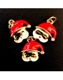 Navidad: Noel (1). Aleación de cobre. Baño 18k Gold. 15x15 milímetros. 5 mm arandela. 1 ud.