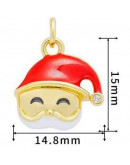 Navidad: Noel (1). Aleación de cobre. Baño 18k Gold. 15x15 milímetros. 5 mm arandela. 1 ud.