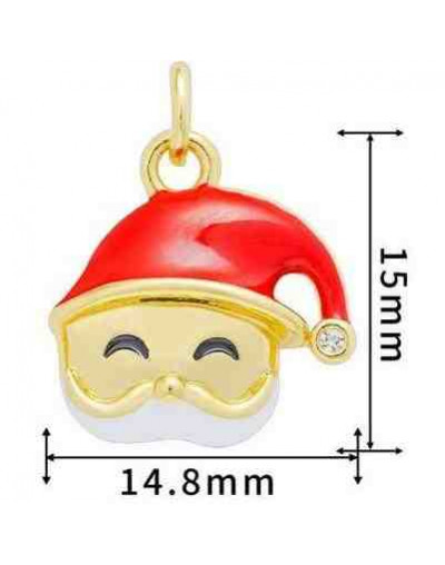 Navidad: Noel (1). Aleación de cobre. Baño 18k Gold. 15x15 milímetros. 5 mm arandela. 1 ud.