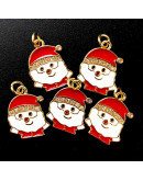 Navidad: Noel (2). Aleación de cobre. Baño 18k Gold. 15x19 milímetros. 5 mm arandela. 1 ud.