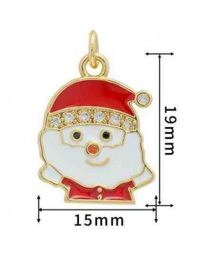 Navidad: Noel (2). Aleación de cobre. Baño 18k Gold. 15x19 milímetros. 5 mm arandela. 1 ud.