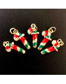 Navidad: Caramelo. Aleación de cobre. Baño 18k Gold. 9x19 milímetros. 5 mm arandela. 1 ud.