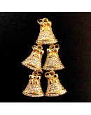 Navidad: Campana. Aleación de cobre. Baño 18k Gold. Zirconia. 12x14 milímetros. 5 mm arandela. 1 ud.
