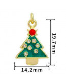 Navidad: Árbol (1). Aleación de cobre. Baño 18k Gold. 14.2x19.7 milímetros. 5 mm arandela. 1 ud.