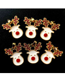 Navidad: Reno. Aleación de cobre. Baño 18k Gold. Zirconia. 20x15 milímetros.3x6 mm cierre. 1 ud.