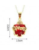 Religión: Corazón de Jesús. Aleación. Baño 18k Gold. Zirconia. 25x15 mm. 3x6 mm cierre. 1 ud.