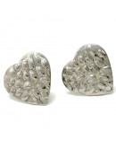Pin para aretes. Corazón. Acero inoxidable. Color platedo. 15,5x16 mm. Cierre 6x4x3 mm. 2 unidades.