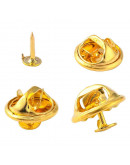 Pin de solapa. Aleación de cobre. Color dolardo. 4.5 mm bandeja. 12 mm pin. 20 set.