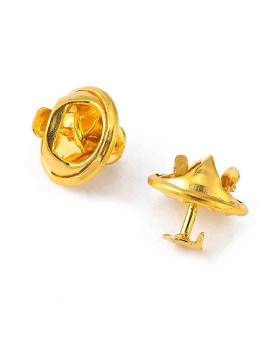 Pin de solapa. Aleación de cobre. Color dolardo. 4.5 mm bandeja. 12 mm pin. 20 set.