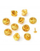 Pin de solapa. Aleación de cobre. Color dolardo. 4.5 mm bandeja. 12 mm pin. 20 set.