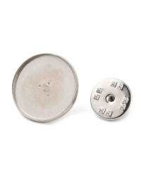 Pin de solapa. Acero inoxidable. Color Plateado. 20x2 mm base. 12 mm pin. 1 set.