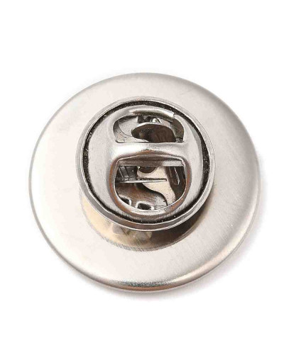 Pin de solapa. Acero inoxidable. Color Plateado. 20x2 mm base. 12 mm pin. 1 set.