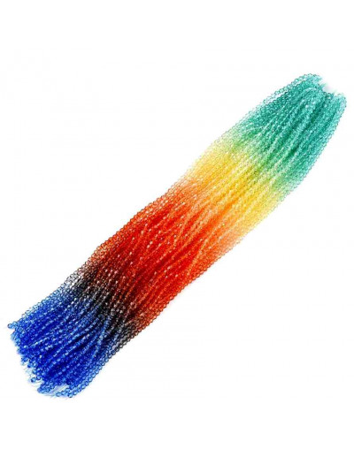 Bi-cono. Color degradado: verde a azul. 4.5x4 mm. 0.8 mm perforación. 80 uds hilo aprox.