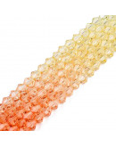 Bi-cono. Color degradado: verde a azul. 4.5x4 mm. 0.8 mm perforación. 80 uds hilo aprox.