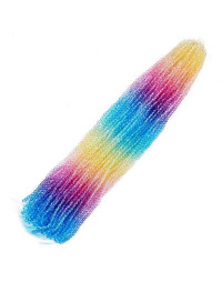 Bi-cono. Color degradado: amarillo a celeste. 4.5x4 mm. 0.8 mm perforación. 80 uds hilo aprox.