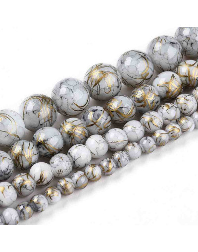 Esfera. Drawbench Style. White Smoke. 6~6.5 mm. 1 mm perforación. 140 uds hilo aprox.