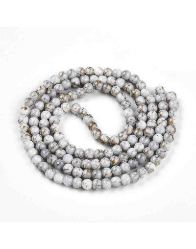 Esfera. Drawbench Style. White Smoke. 6~6.5 mm. 1 mm perforación. 140 uds hilo aprox.