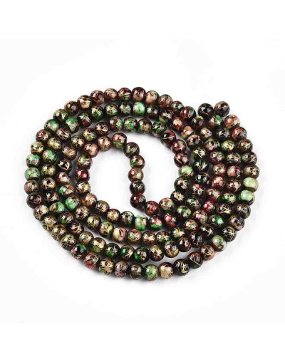 Esfera. Drawbench Style. Green. 6~6.5 mm. 1 mm perforación. 140 uds hilo aprox.