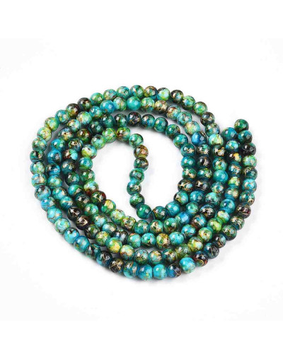 Esfera. Drawbench Style. Cyan. 6~6.5 mm. 1 mm perforación. 140 uds hilo aprox.