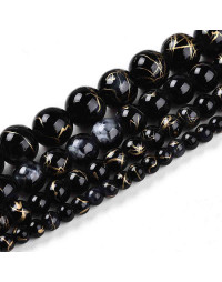 Esfera. Drawbench Style. Black. 6~6.5 mm. 1 mm perforación. 140 uds hilo aprox.