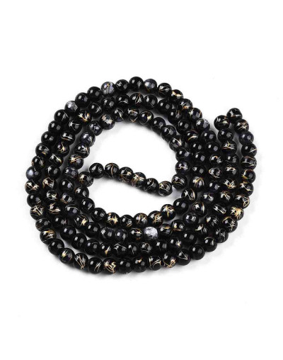 Esfera. Drawbench Style. Black. 6~6.5 mm. 1 mm perforación. 140 uds hilo aprox.